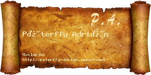Péterffy Adrián névjegykártya